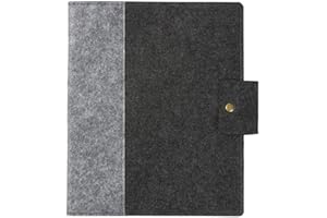 ‎LUXDAG luxdag Schreibmappe aus Filz mit Druckknopf A4 (Farbe wählbar) - Mappe für Schreibblock, Dokumente, Visitenkarten, Stifthalter - Uni & Büro Organizer