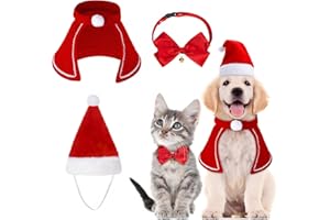 MELLIEX 3-pak kostium świąteczny dla zwierząt domowych zestaw świąteczny szalik dla psa mikołaja czapka muszka dla psa kota zwierzę domowe Boże Narodzenie przyjęcie akcesoria cosplay