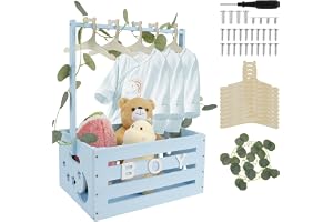Babykorg med handtag, trä babyshower-skåp, praktisk trälåda för babyparty med stång, skåp för babyshower av trä, tvättkorg fö