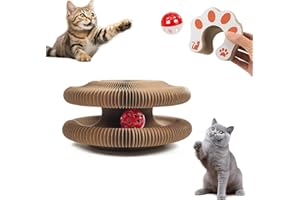 Noaxylic Rascador para Gatos, Rascadores de Gatos con Bola de Campana, Juguete Interactivo Rascadores para Gatti Multiforma, Diseño de Acordeón, Plegable, para Gatti di Piccola e Media Taglia