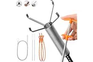 QWATUY Drain Snake Hair Drain Clog Remover Tool Set, Flexible Grabber Claw Pick Up Reacher Tool, Sink Drain Cleaner for Toilet Sewer Shower Kitchen Bathroom Tub Clogged Drains Opener Cleaning Tool