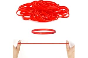 XINGRUN Gummibänder 100 Stücke Gummiringe Breit 60x5mm Haushaltsgummi, Langlebig und Reißfest Gummis Wiederverwendbar büro haushaltsgummi-Rot