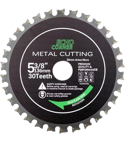 5-3/8" 36T Wood Cutting Circular Saw Blade – 20mm Arbor With 5/8" & 10mm Washers, Ultra-Thin Kerf, For Cordless Saws