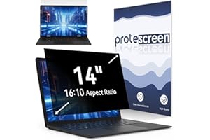 ‎PROTESCREEN Laptop Sichtschutz 14 Zoll Seitenverhältnis 16:10, Anti Blaulicht Blendschutz Displayschutz, Abnehmbarer Blickschutzfolie Sichtschutzfilter Kompatibel mit Lenovo/HP/Dell/Acer/Samsung/Asus/Toshiba