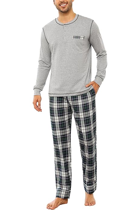 Algodón Pijama Hombre Amazon Invierno Pijama Largo Hombre Ferries