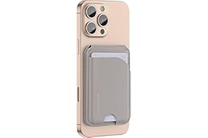 DUX DUCIS Porte-Cartes Magnétique MagSafe avec Blocage RFID, Portefeuille pour 4 Cartes, en Cuir PU, Wallet pour iPhone 17/16/15/14/13/12, Gris