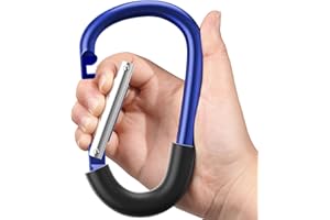 SURDOCA Crochets de Poussette pour Maman, Clips de Poussette pour Suspendre le Sac et les Courses, Accessoires de Poussette, Bleu 1pc