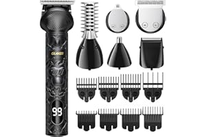 GLAKER GLAKE Rregola barba elettrico uomo 6 in 1 – Kit Tutto-in-Uno con Rasoio Elettrico Barba, Tagliacapelli Uomo Professionale e Rasoio Elettrico Corpo, Ideale per Capelli, Barba, Naso e Sopracciglia