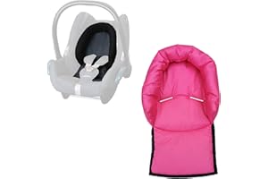 Aveanit Compatible with Maxi Cosi Baby Infant Car Seat Travel Neck Head Support Pillow Hugger Universal (Pink - Waterproof)