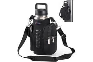 icolor Magnetic Gym Bag Water Bottle Carrier Holder with Strap & Phone Pockets, Φ3.9 Gym Magnetic Bag 5 Built-in Magnets Gym 