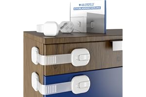 Adlersfeld® I Schubladensicherung Baby I 8 Stück I Weiß I XL 3M Klebefolie I Kindersicherung Schrank I Schranksicherung Baby I Kindersicherung I Kindersicherung Schubladen