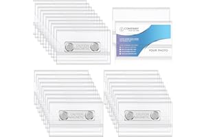 Faccito Porta Badge Magnetici Cartellini di Identificazione 9 x 5,5 cm Targhette Magnetiche per Nomi Portanome con Calamita per Scuole Aziende Conferenze Università (30 Pezzi)