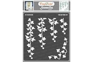 CrafTreat Ivy Stencils for Painting Furniture Flowers - Hanging Ivy Stencil - Size: 15x15 cms - Floral Pattern Stencils for Card Making - Floral Stencils for Crafts Reusable