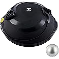 ZELUS 64cm Balance Ball | 680kg Inflatable Half Exercise Ball Wobble Board Balance Trainer w Nonslip Base | Half Yoga Ball Strength Training Equipment w 2 Bands, Pump, Extra Ball Included, Black