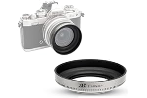 JJC Gegenlichtblende zum Einschrauben, 46 mm, für Nikon NIKKOR Z DX 16-50 mm f/3.5-6.3 VR Objektiv auf Z50, ersetzt Nikon HN-40 Gegenlichtblende, silberfarben