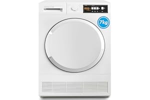 Geratek Stralsund Trockner Kondenstrockner Frontlader Wäschetrockner 7kg 15 Programme Trommelbeleuchtung - Babywäsche - Restlaufanzeige - Große Tür