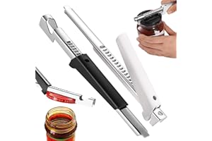 Hshenjhu 2 Pezzi Apriscatole Manuale, Apribottiglie Senza Sforzo, Apribottiglie Regolabile, Apribottiglie in Acciaio Inox, Apriscatole per Artrite Senza Sforzo per Anziani con Manico Regolabile