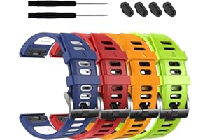 EZMVZKU 26mm Silicona Bracelet para Garmin Enduro 3/Fenix 8 AMOLED 51mm/Fenix 7X Pro/Fenix 6X Pro/Fenix 5X Plus/Fenix 3 HR,QuickFit Correa Deportivo Bracelets para Tactix 7 Pro/Descent Mk3i 51mm