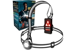 ‎TOPWARD Topward Lauflicht, Lauflampe Joggen Brustlampe, 500 Lumen wiederaufladbar per USB-C, 90°Verstellbarer Abstrahlwinkel, 360°reflektierendes Band, wasserdicht, einstellbar, Laufen Licht Jogger Lampe