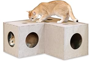 PETKARAY Túnel para gatos, cueva escondite original para gatos de interior, tubos y túneles de juego grandes para gatitos, juguete de fieltro suave para gatos con agujero interactivo