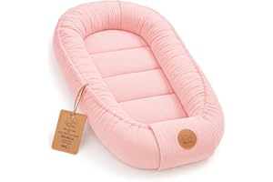 TOTSY BABY Mousseline Réducteur de Lit Bébé 90x50cm en Coton Cocon polyvalent pour Nid d'Ange Couffin et Naissance pratique et léger idéal pour le transport parfait pour filles et garçons Rose poudré