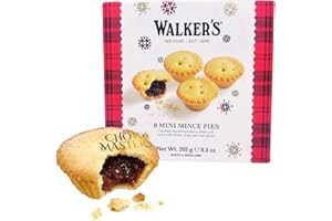 SYNC'T Walkers 9 Lux Miniature Mince Pies - Delicious Taste Of Christmas - Crumbly Buttery Pastry Packed With Plump Juicy Vine Fruits, Tangy Peel and Spices 225g