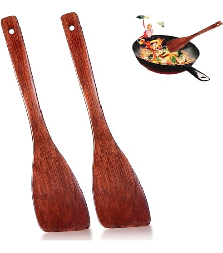 Spatule En Bois - Ustensiles De Cuisine En Teck - Spatule En Bois Pour Cuisine Et Restaurant