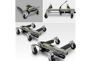 MS-Point BITUXX® 2 Stück PKW Rangierhilfe Rangierheber hydraulisch Wagenheber Auto Rangierroller Rangierheber belastbar bis 680 kg pro Rangierroller