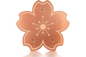 YelaJoy 99.99% Pure Copper Bird Bath Tray, Three-Point Support Design, Low Cleaning Frequency, Purifying Outdoor Bird Bowl, Cherry Blossom