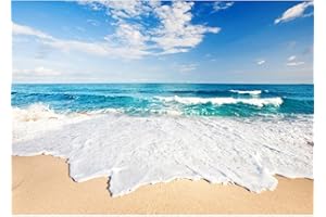 RUNA ART Papier peint intissé 396 x 280 cm mer | Toison Décoration Murale Salon Chambre á Coucherr | Fabrication Allemande | beige bleu 9007012c