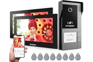 TMEZON Videocitofono Wifi Smart Bifamiliare con due Monitor Touchscreen M790,1080P Citofono Esterno con Telecamera,APP/Carta RFID Unlock, per 2 famiglia