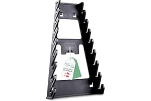 Raaco Porta Chiavi a Forchetta Clip 11 per Pannello Porta Attrezzi da Parete, 4,6 x 23,7 x 14,5 cm, Spazio per 8 Chiavi Inglesi, Robusto Portautensili, Gancio da Parete, Capacità 5 kg, Set di 1