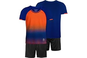 besbomig Fotbollsträningströjor för Barn, Andningsbara Sportuniformtröjor - Kortärmade T-shirts och Shorts Teamswear Set