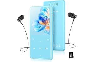 AGPTEK 128Go MP3 Bluetooth 5.4 avec Haut-Parleur, 2.4" Grand Écran Lecteur MP3 Sport en Métal Son HiFi sans Perte Lecteur de Musique Enfant Portable Baladeur MP4 avec Bouton Enregistreur Radio FM-Bleu
