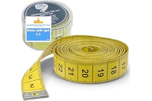 TK GRUPPE TIMO KLINGLER Metro da Sarto 2 in 1 150cm – Nastro di Misurazione in cm e pollici – Metro Flessibile con Scatola Porta Metro per Cucito, Sartoria e Progetti Creativi