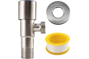 CYILIUEN G1/2" Blue Wheel Bathroom Angle Valve Stainless Steel Angle Valve Wall Mounted for Kitchen, Bathroom, Toilets, 1407A6