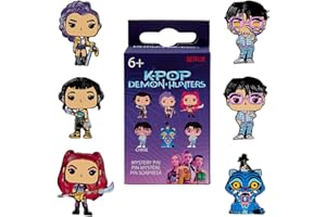FUNKO Loungefly - KPop Demon Hunters - Blind Box Enamel Pins - Mystery Pack with 1 of 6 Characters - Jinu, Rumi, Zoey, Mira, Derpy - Chance for Rare Chase Variant: Jinu with Glowing Demon Marks - Gift Idea