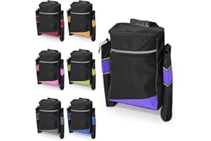 LIFE WITH DIGNITY Biscay Sac de béquille pour mobilité – Violet | Sacs pour scooter de mobilité - Sac pour fauteuil roulant - Support de canne de marche - Sacs et paniers pour fauteuil roulant et scooter de mobilité