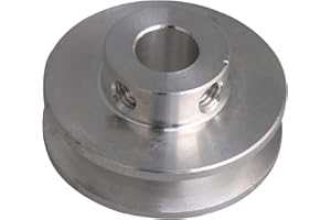 BQLZR 31x15x8MM Silver Aluminum Alloy Single Groove 8MM Fixed Bore Pulley for Motor Shaft 3-5MM PU Round Belt