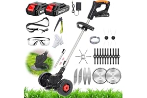 GAPBVYS Coupe Bordure sans Fil avec Batterie 24V Débroussailleuse à Batterie électrique sans Fil, avec Batterie et 5 Types de Lames, pour la Coupe de Jardin, Pelouses et Terres Agricoles