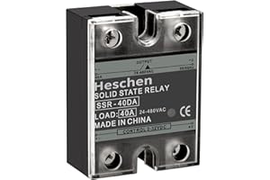 Heschen Einphasiges DC/AC-Halbleiterrelais, SSR-40DA, Eingang 4-32VDC, Ausgang 24-480VAC, 40A 50-60Hz