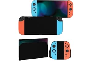 playvital Full Set Protective Skins for Nintendo Switch 2, Customized Vinyl Decal Wrap Sticker for Nintendo Switch 2 & Dock & Hand Grips - Blue & Orange