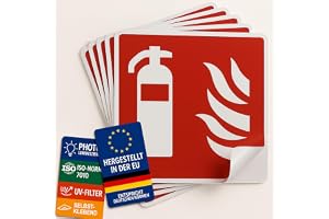 notlok Safety Work – 5 x brandsläckare skylt [10 x 10 cm ]