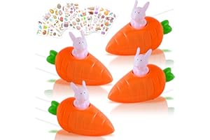Abnaok Aufziehbare Hasen, 4PCS Kinder Ostern Geschenk aufziehspielzeug, ostergeschenke als osternester zum befüllen, Osterhase kleine Geschenke für Kinder Jungen Mädchen