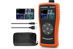 GOYERRNES Ammoniak Gas Detector, Ammoniak Gasdetektor GR-5800G 0~100 PPM NH3 Monitor mit USB Aufladung Batterie für Industrie, Haus, Fabrik, Luftreiniger Qualität, Zucht, Geflügel Farmen