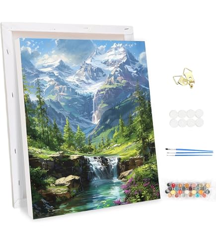 vooiceofco Peinture Numero Adulte,Peinture Numero Enfant,DIY Peinture Acrylique pour Adultes débutants Facile sur Toile 40x50cm sans Cadre-Petit chemin côtier