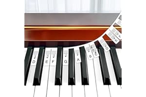 Abnehmbare Klaviertastatur-Notenetiketten für 88 Tasten, volle Größe, Silikon, wiederverwendbar, keine Notwendigkeit, Aufkleber, Notizen-Etikett für Anfänger und Kinder, kommt mit Box (schwarz)