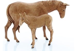 Moranduzzo Caballo y Potro para Belén de 8 Cm Escala 1:22 - Figuras de Belén Indestructibles - Pintura Acabada a Mano, Producto Oficial, Escultor M. Landi