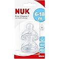 NUK First Choice+ Silicone Replacement Teats , 6-18 Months with Medium Feed Hole , 2 Count