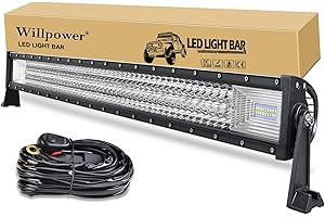 ‎WILLPOWER Willpower 42 Zoll LED Arbeitsscheinwerfer bar 540W LED Scheinwerfer mit Kabelbaum für Offroad Traktor ATV UTV SUV 4x4 Auto
